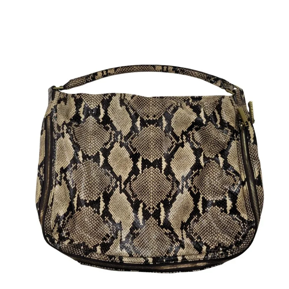 Tory Burch Snakeskin Shoulder Handbag Designer Animal Print Luxury Purse